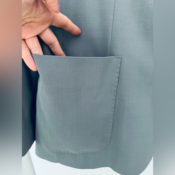 AMI Mens's Paris Twill Sport Single-Breasted Tailored Blazer in grey EU 50 US 40 - Picture 10 of 17